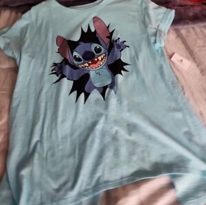 DISNEY PARKS STITCH ADULT SHIRT BLING NOSE & EYES NWT SZ MEDIUM